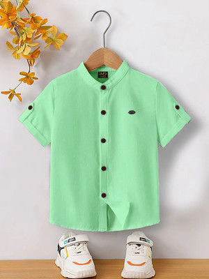 HASTITAG Boys Solid Casual Light Green Shirt