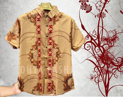 Radha Krishna Fashion Men Printed Casual Gold Shirt