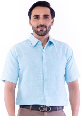 DESHBANDHU DBK Men Solid Formal Blue Shirt