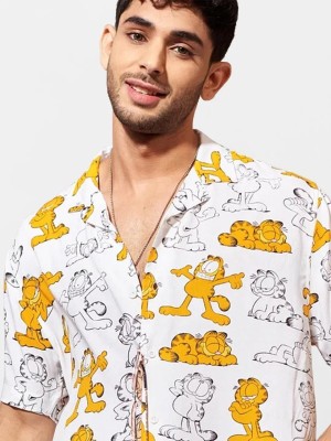 Mihit Lifestyles Men Printed Casual White, Yellow Shirt