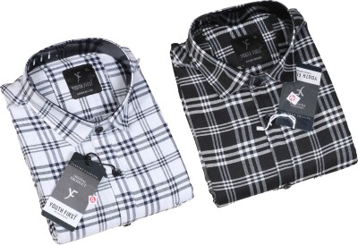 BLUE MARTIN Men Checkered Casual Multicolor Shirt(Pack of 2)