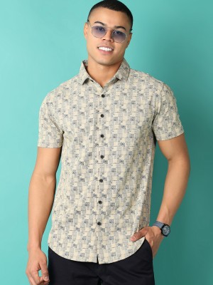 V-MART Men Printed Casual Beige Shirt