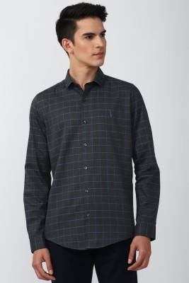 Simon Carter London Men Checkered Casual Grey Shirt