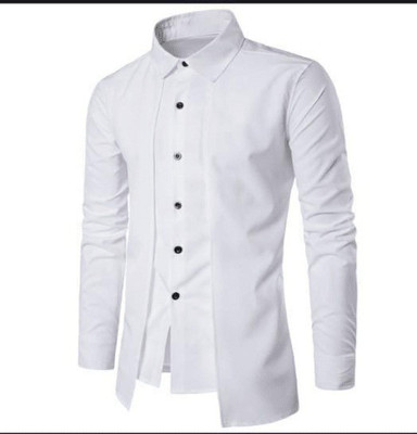 PEARL OCAN Men Self Design Casual White Shirt