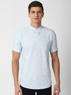 PETER ENGLAND Men Printed Casual Light Blue Shirt