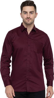 Modernity Men Solid Formal Red Shirt