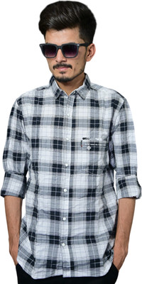 DENMARK Men Checkered Casual Black Shirt
