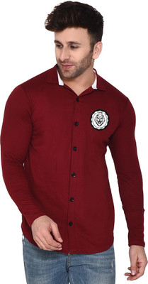 Blisstone Men Solid Casual Maroon Shirt