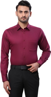 Raymond Men Self Design Formal Red Shirt