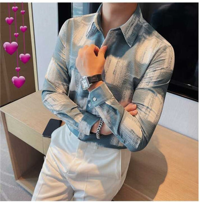 HEJAMAA CREATION Men Color Block Casual Dark Green Shirt
