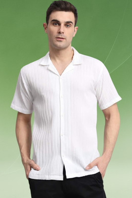 Dharamraj Fashion Men Self Design Casual White Shirt