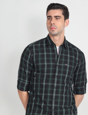 Arrow Sport Men Checkered Casual Black, Green, White Shirt
