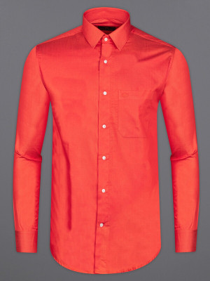 HOC Men Solid Casual Red Shirt
