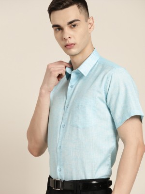 Hancock Men Solid Formal Light Blue Shirt