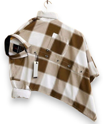 DM FASHION Men Printed Casual Brown Shirt