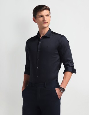 Arrow Newyork Men Solid Formal Blue Shirt