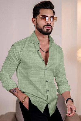 JD EVENTS MANAGEMENT Men Solid Casual Light Green Shirt