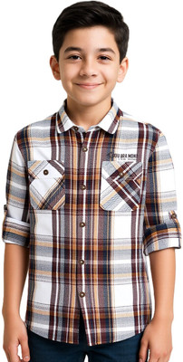 Charchit Boys Checkered Casual Multicolor Shirt