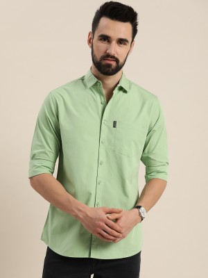 DILLINGER Men Solid Casual Green Shirt