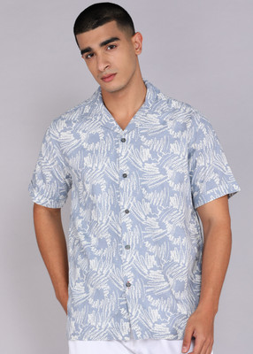 KILLER Men Printed Casual Light Blue Shirt