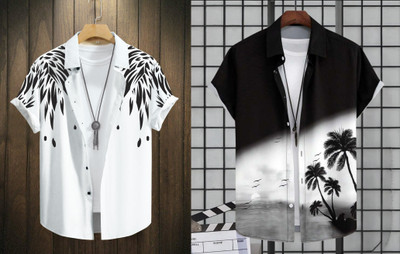 SANBROS Men Printed Casual Multicolor Shirt(Pack of 2)