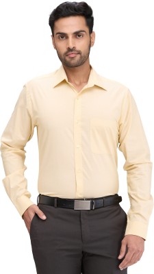 Raymond Men Solid Formal Beige Shirt