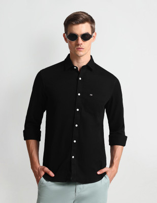 Arrow Sport Men Self Design Casual Black Shirt