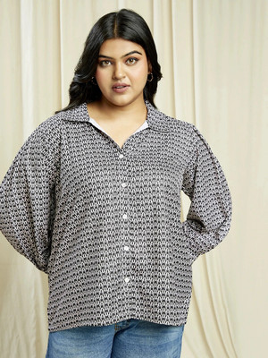 Globus Women Printed Casual Black, White Shirt