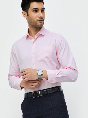 CODE by Lifestyle Men Self Design Formal Pink Shirt