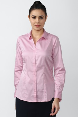 VAN HEUSEN Women Solid Casual Pink Shirt