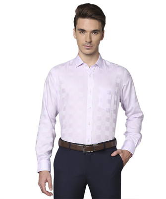 PARK AVENUE Men Checkered Formal Red Shirt