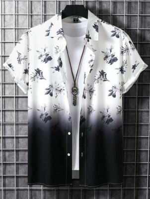 SEVENTEENSTITCH Men Printed Casual White, Black Shirt