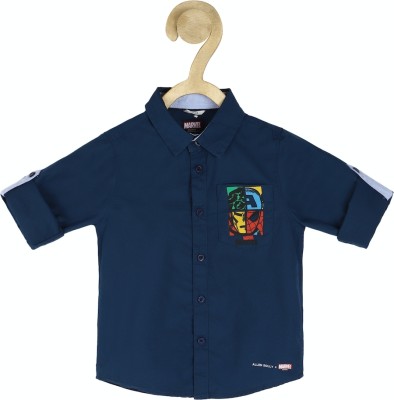 Allen Solly Boys Printed Casual Dark Blue Shirt