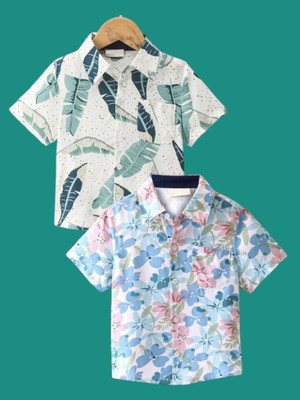 KILLER Boys Printed Casual Pink Shirt(Pack of 2)