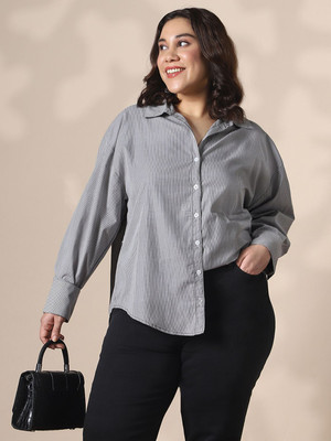 Globus Women Striped Casual Black, White Shirt