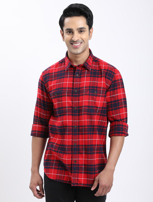 INDIAN TERRAIN Men Checkered Casual Red Shirt