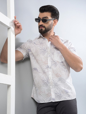 CRIMSOUNE CLUB Men Printed Casual Grey Shirt