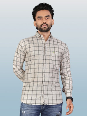 ISUEL FAB Men Printed Formal Silver Shirt