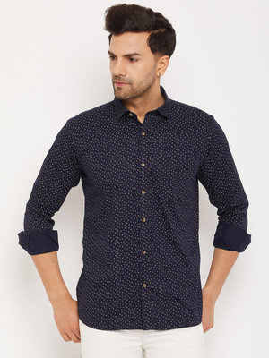 DUKE Men Printed Casual Blue Shirt
