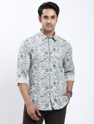 INDIAN TERRAIN Men Printed Casual Beige Shirt