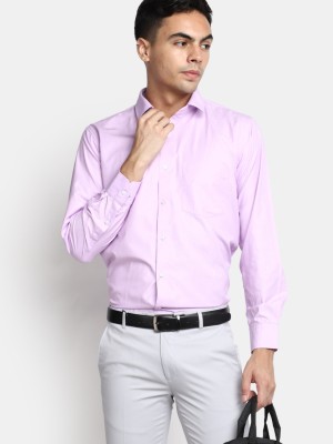 V-MART Men Solid Formal Purple Shirt