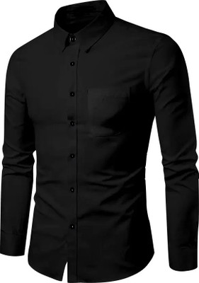 Manav Creation Men Solid Formal Black Shirt