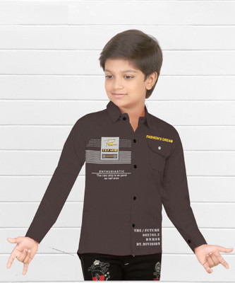 FASHION GRAB Boys Printed Casual Multicolor Shirt