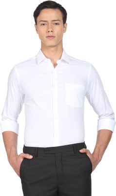 ARROW Men Self Design Formal White Shirt