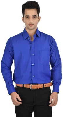 Super Westan Men Solid Casual Dark Blue Shirt