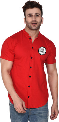 Blisstone Men Printed Casual Red Shirt