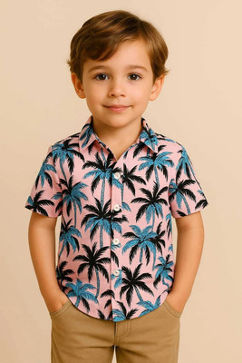 Janmangal Creation Boys Striped Casual Blue, Pink Shirt