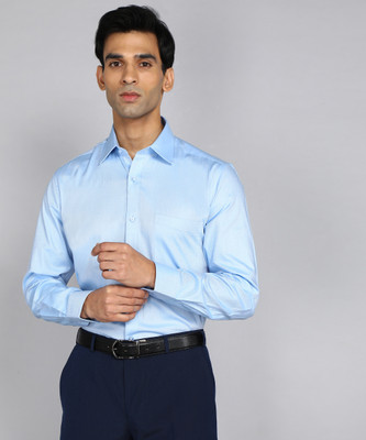 Raymond Men Self Design Formal Blue Shirt