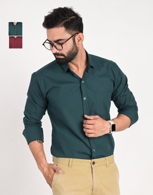 FUBAR Men Solid Formal Multicolor Shirt(Pack of 2)