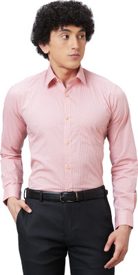 Raymond Men Self Design Formal Pink, White Shirt